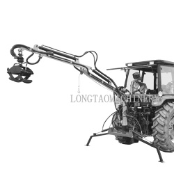 Log arm grapple Timber crane Forest Log Trailer With Crane For Tractor